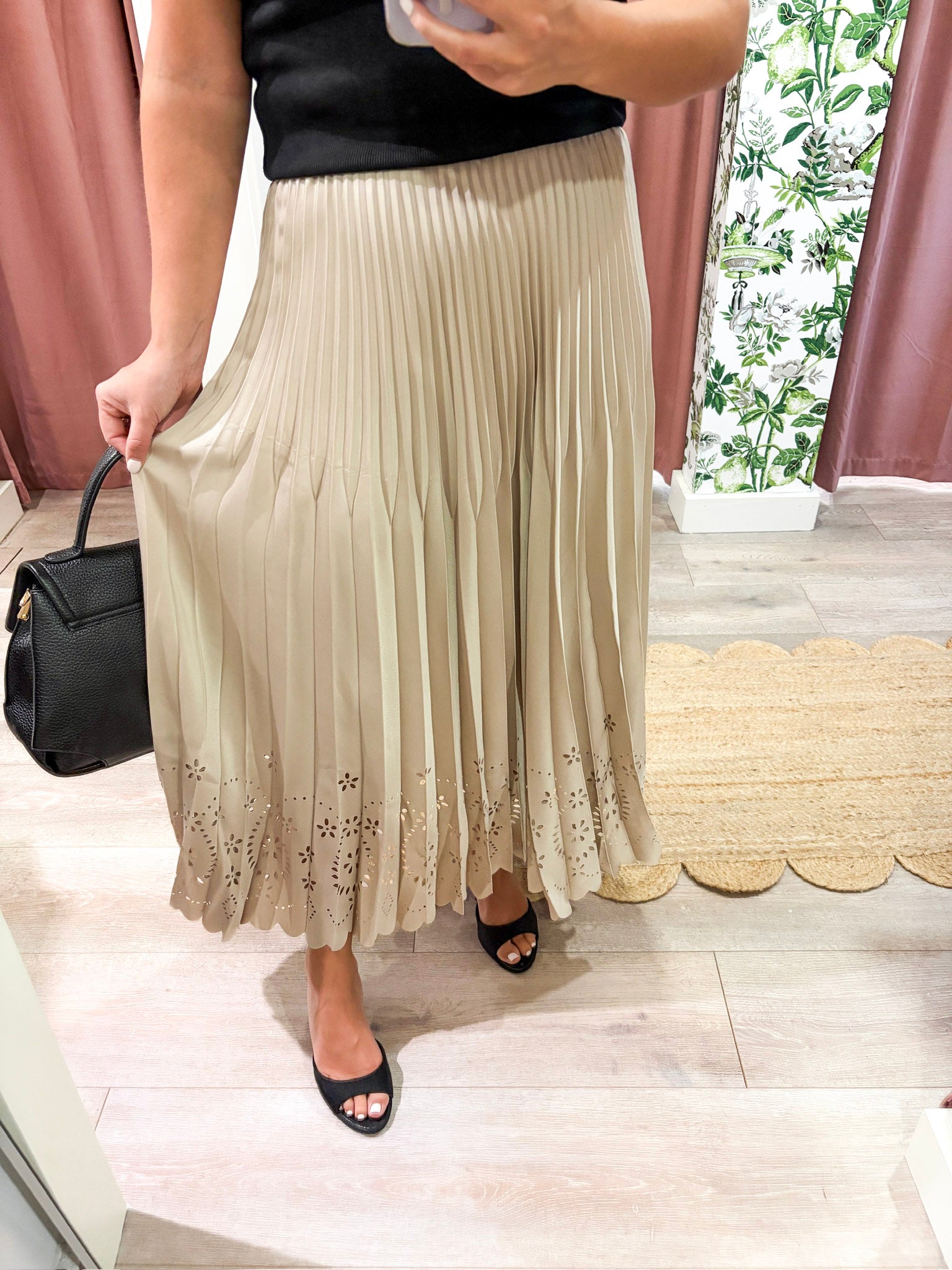 Amour Pleated Midi Skirt