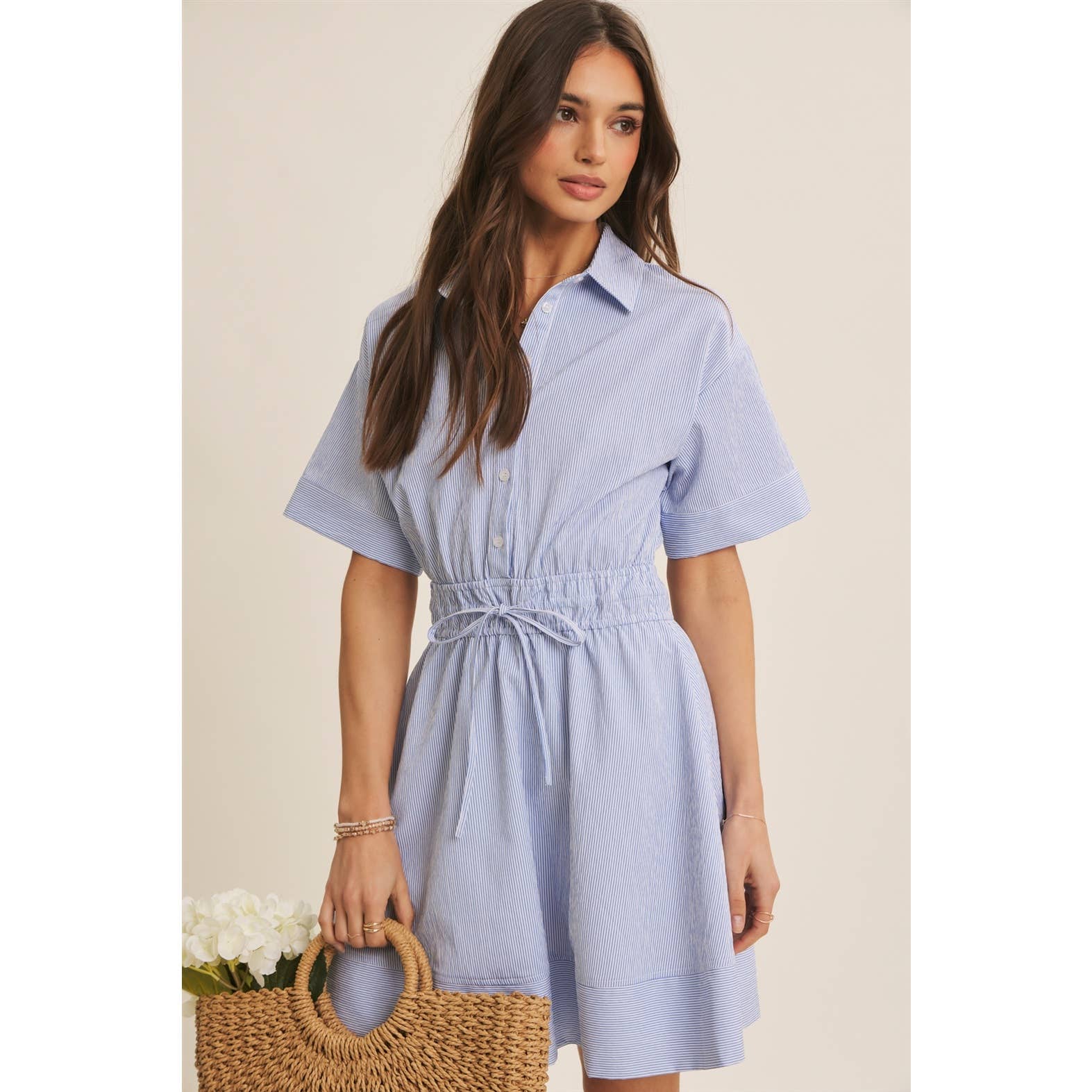 Crisp Summer Button Down Mini Dress