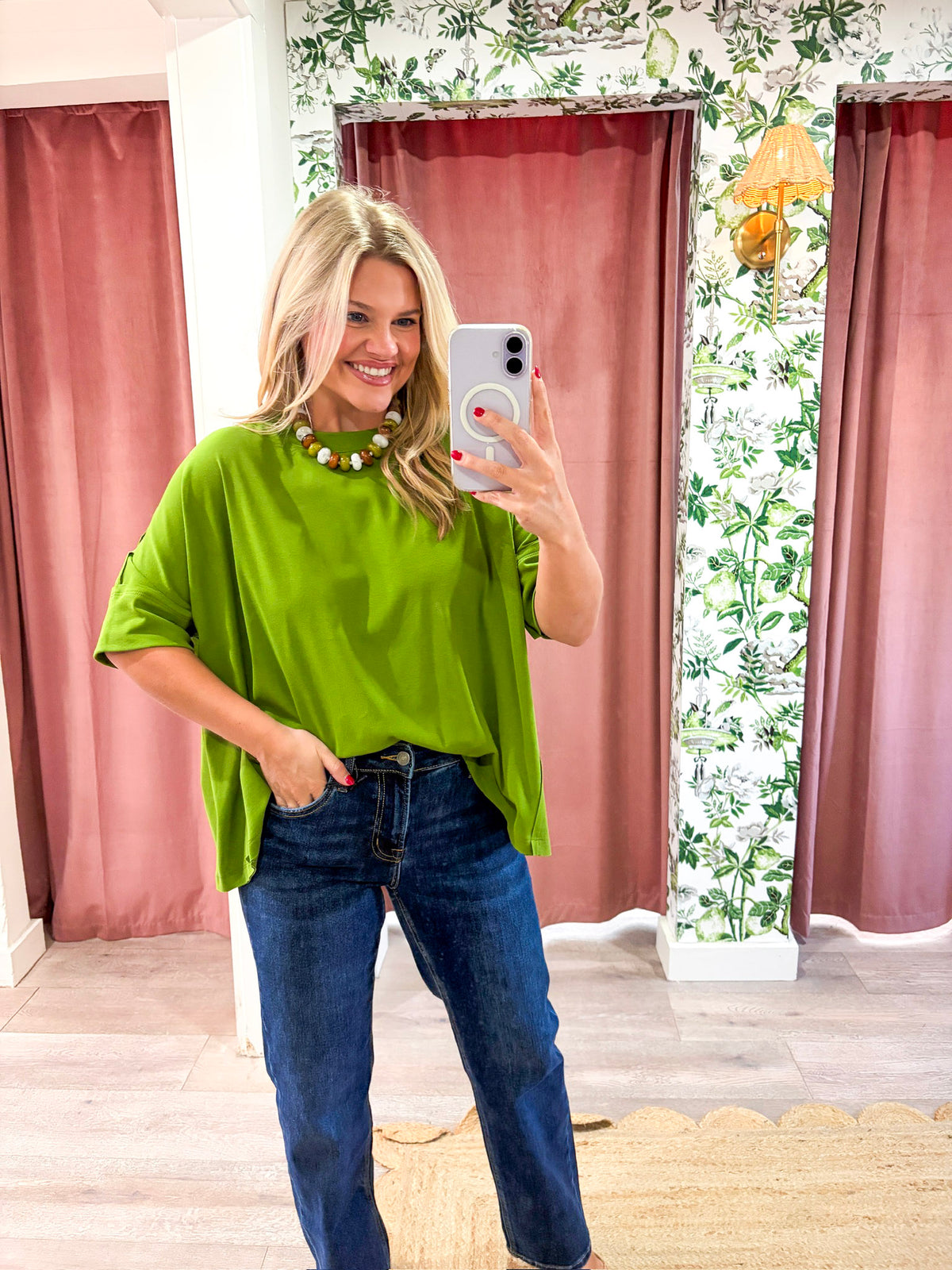 Mabel Oversized Tee-Green