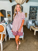 Ivy Days Striped Dress-Rust