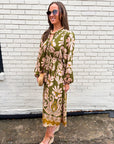 Forest Whimsy Floral Midi Dress
