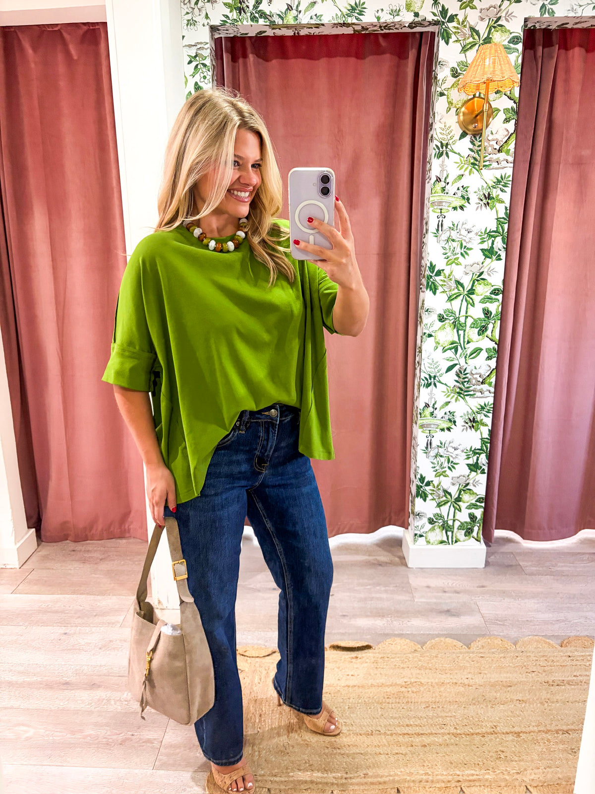 Mabel Oversized Tee-Green