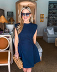Sweet Afternoons Mini Dress-Navy