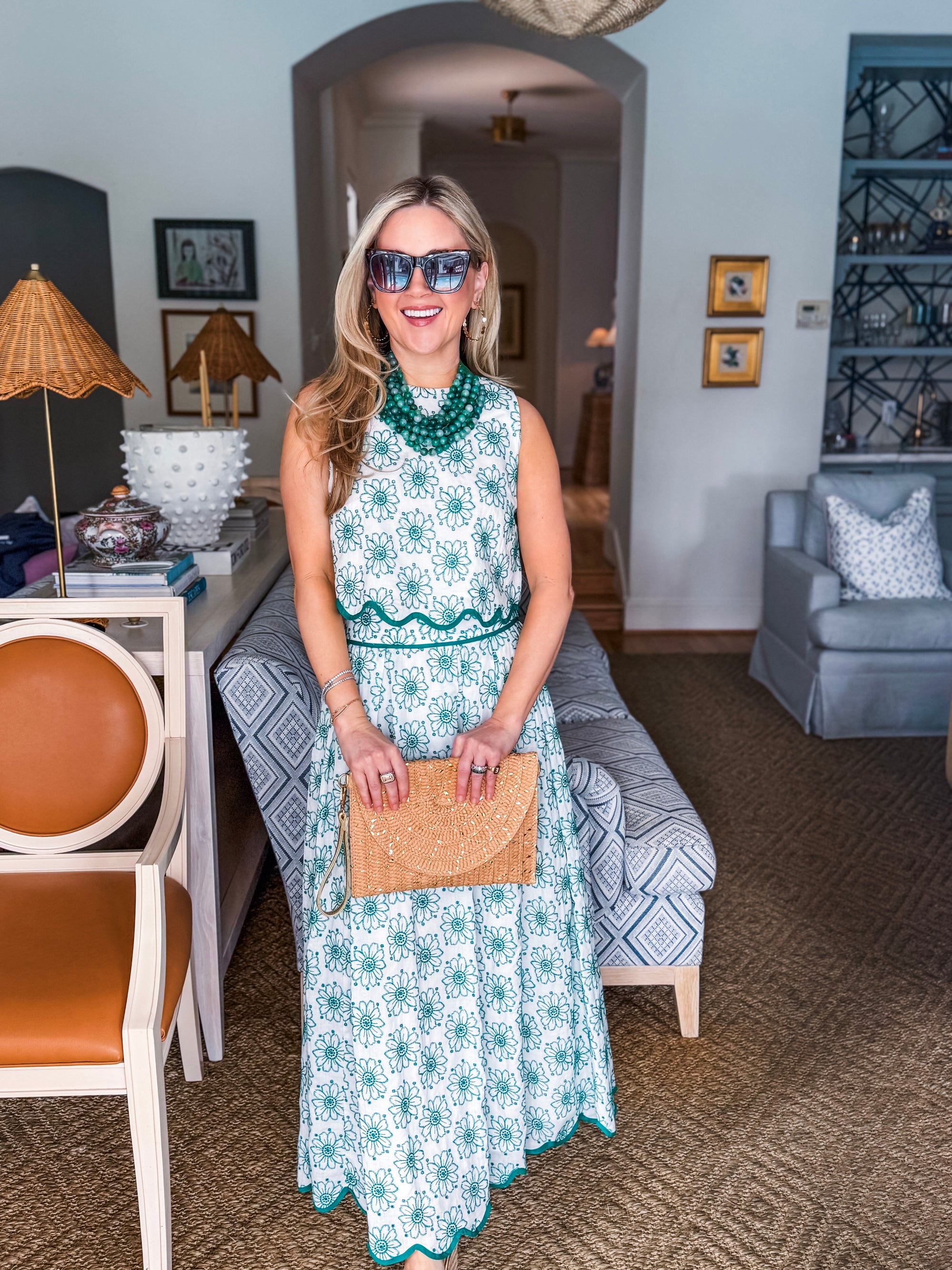 Floral Breeze Embroidered Skirt Set