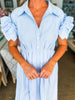 Strolling Through Maine Midi Dress-Blue