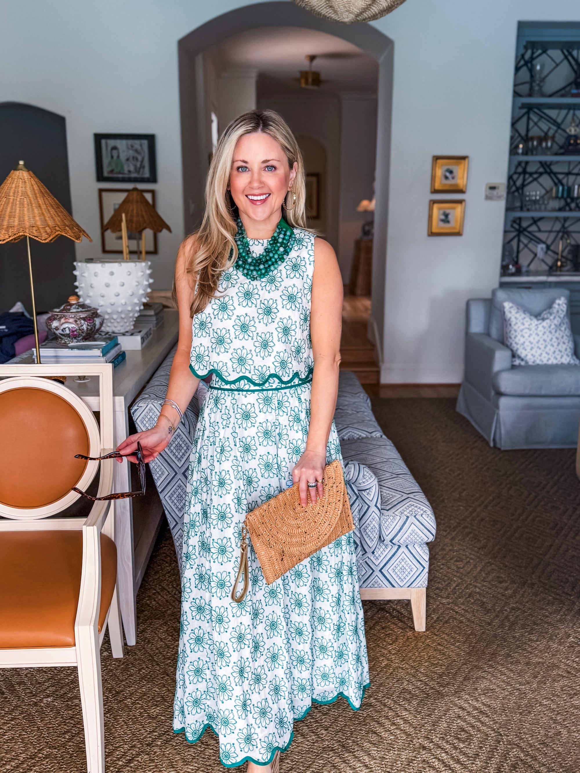 Floral Breeze Embroidered Skirt Set