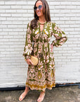 Forest Whimsy Floral Midi Dress