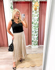 Amour Pleated Midi Skirt