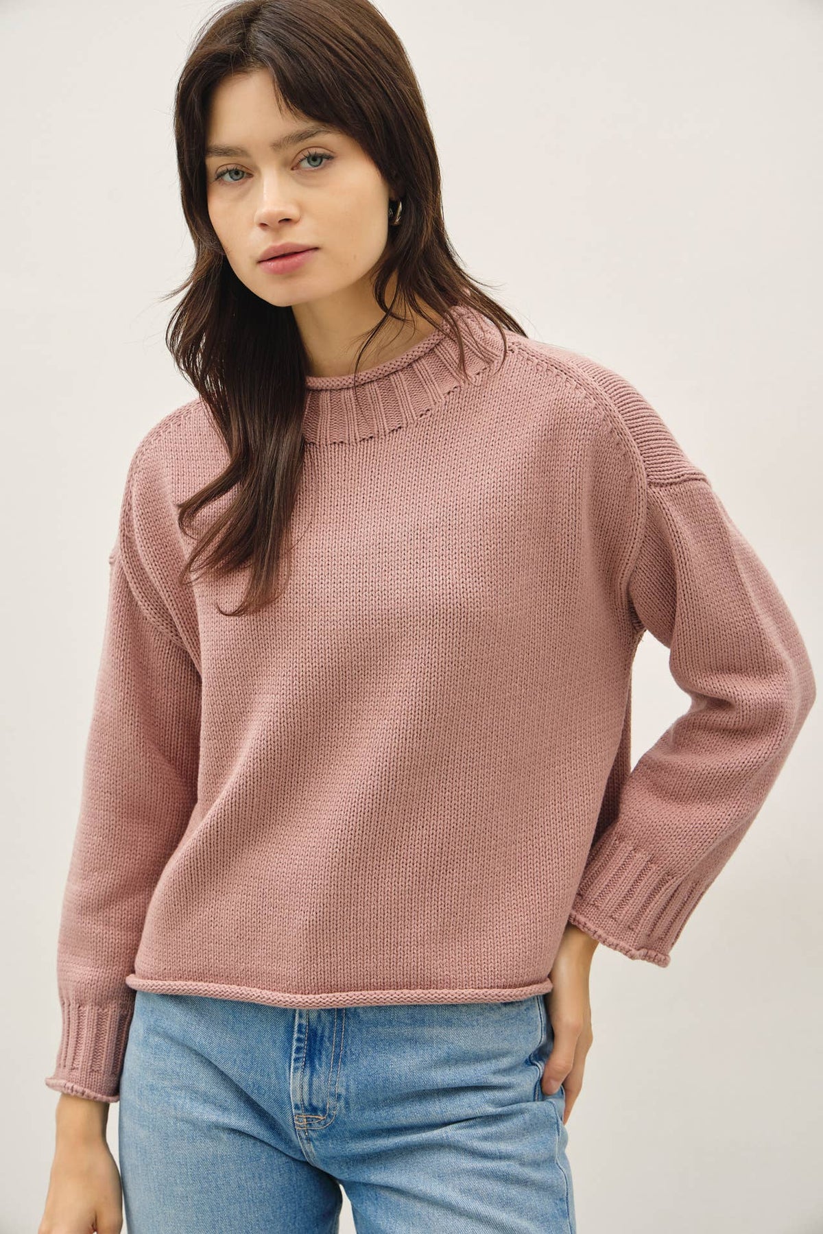 Downtown Girl Sweater-Mauve