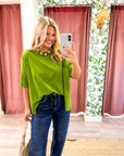Mabel Oversized Tee-Green