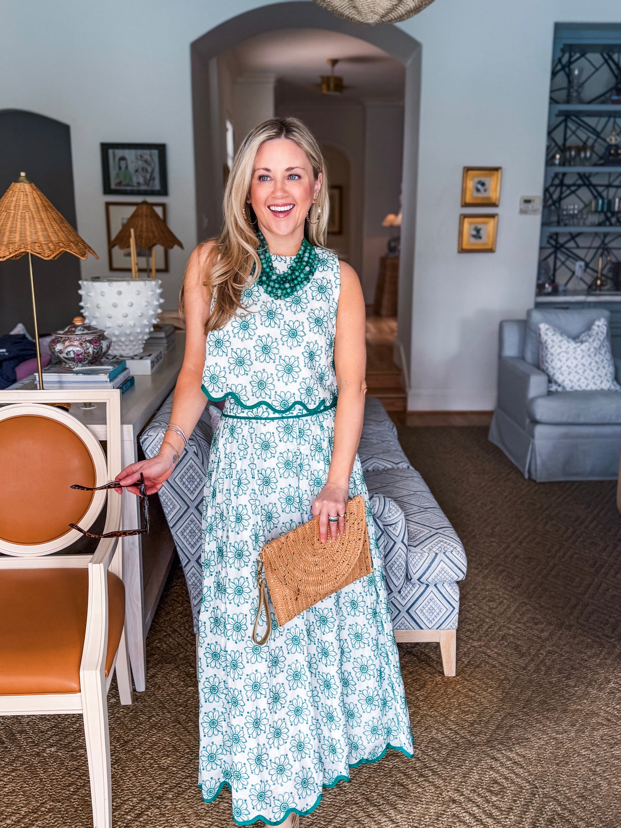 Floral Breeze Embroidered Skirt Set