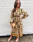 Forest Whimsy Floral Midi Dress
