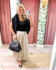 Amour Pleated Midi Skirt