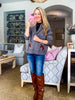 Horse Knit Sweater-Dark Gray