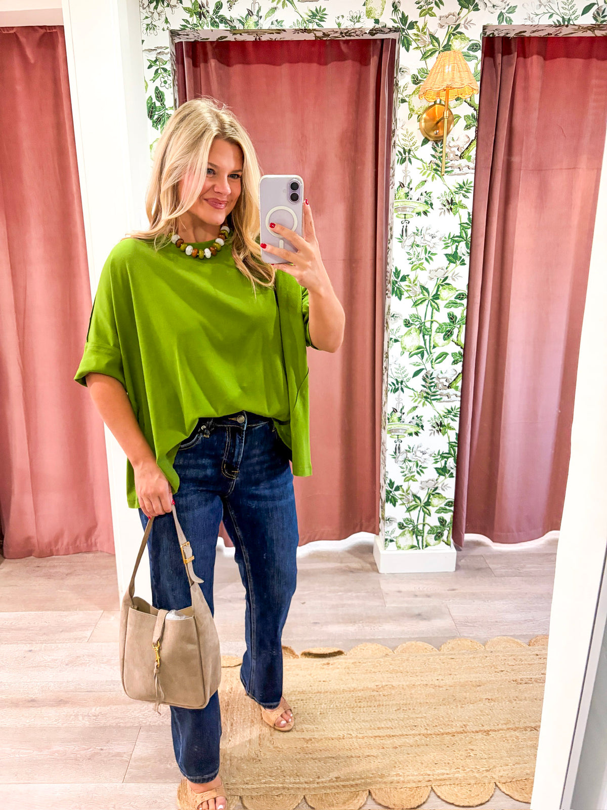 Mabel Oversized Tee-Green
