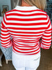 Maine Mornings Striped Top- Red