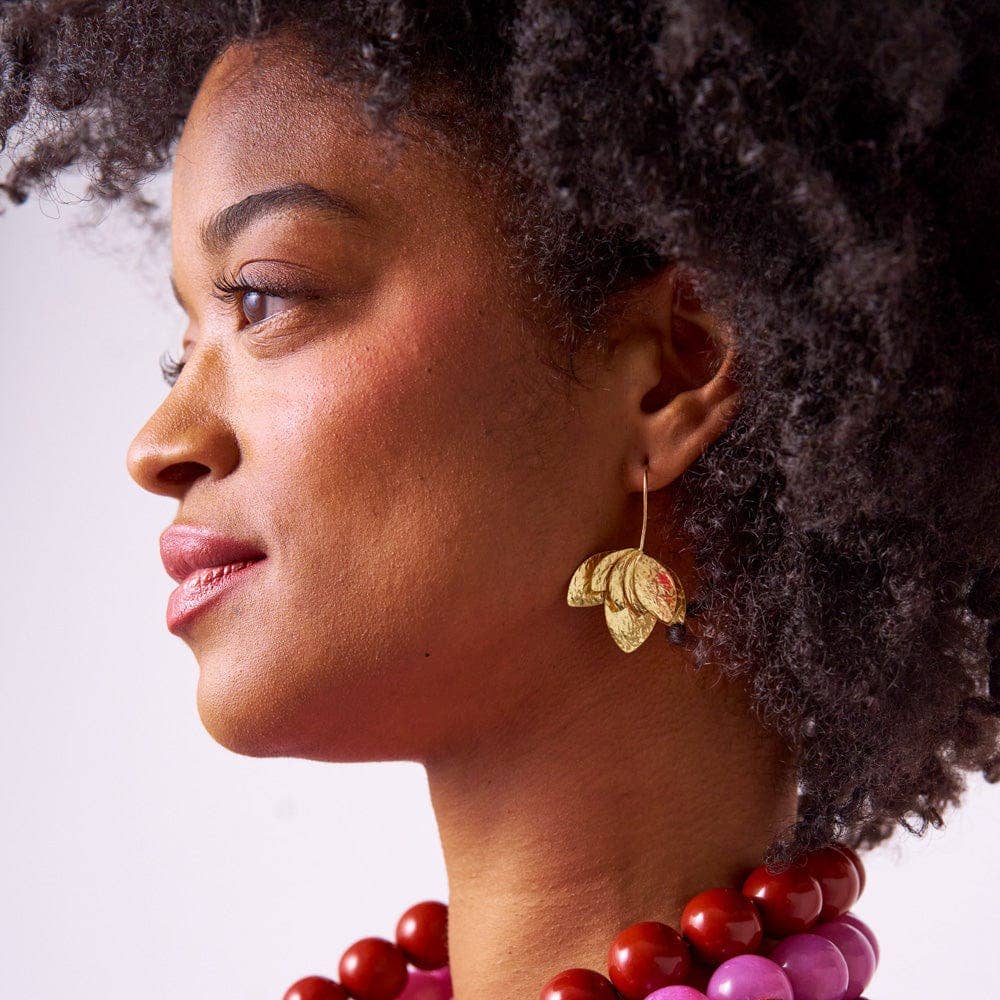 Sasha Layered Flower Threader Earrings