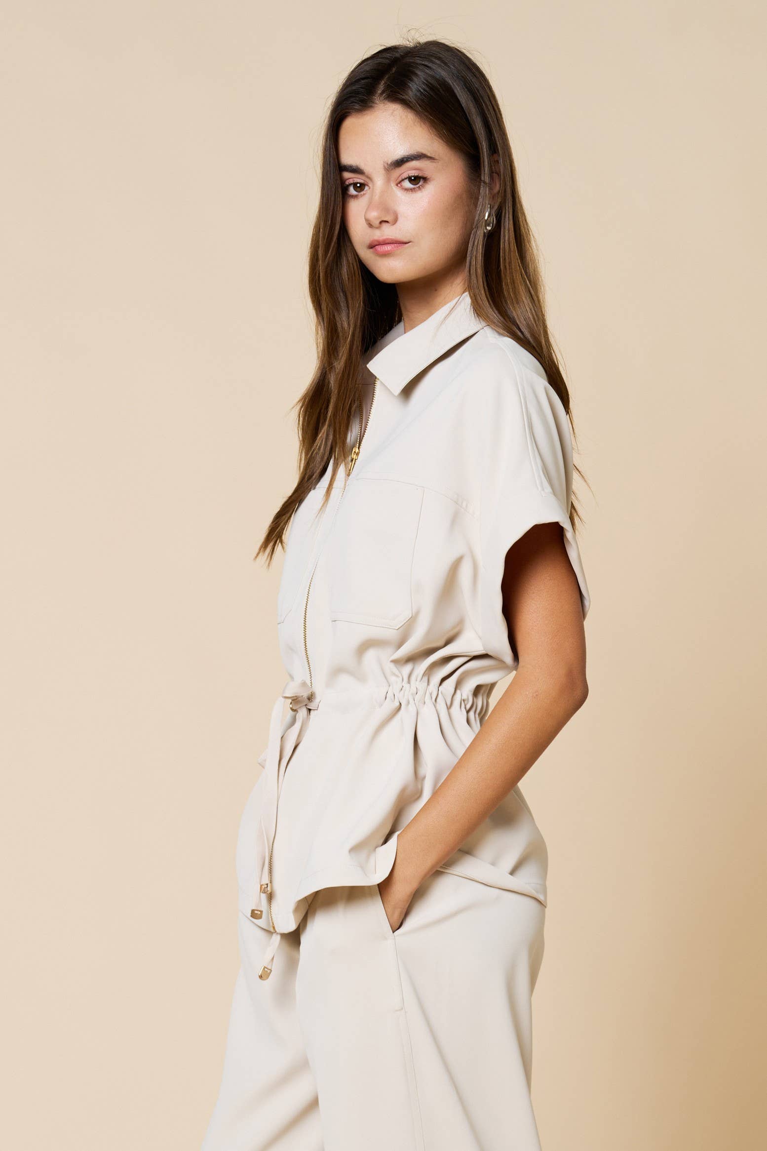 Elevated Travel Drawstring Top