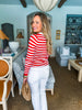 Maine Mornings Striped Top- Red