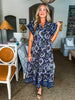 Sunset In Sorrento Midi Dress-Navy