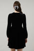 Glow Bow Velvet Dress- Black