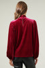 Figaro Balloon Sleeve Blouse- Cherry