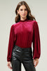 Figaro Balloon Sleeve Blouse- Cherry