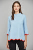 Go With the Flow Knit Top-Blue/Orange