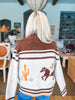 Cowboy Desert Zip-up Cardigan- Oatmeal
