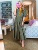 Pretty And Poised Floral Midi Dress-Green