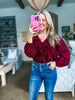 Feeling Light Ruffle Trim Top-Wine
