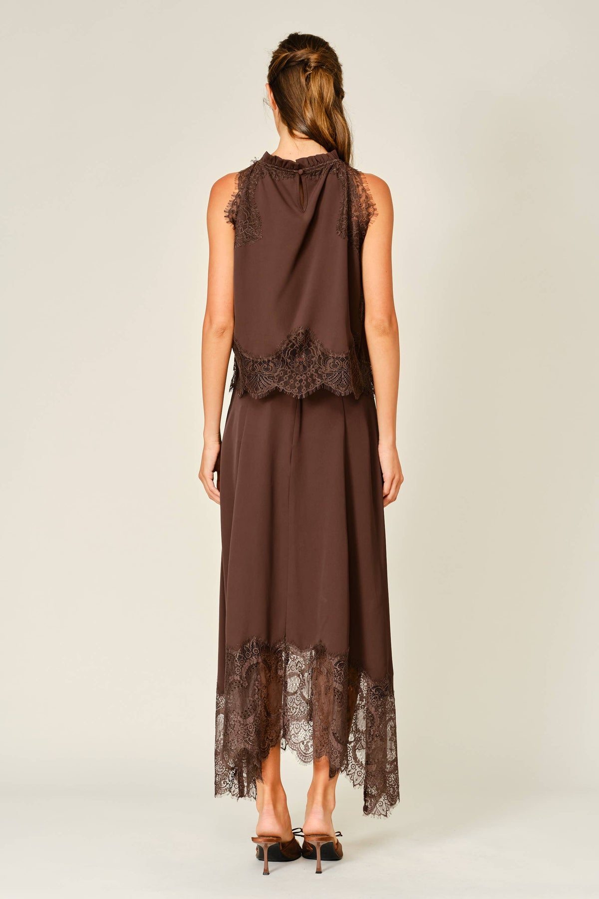 Rosalie Lace Top-Brown