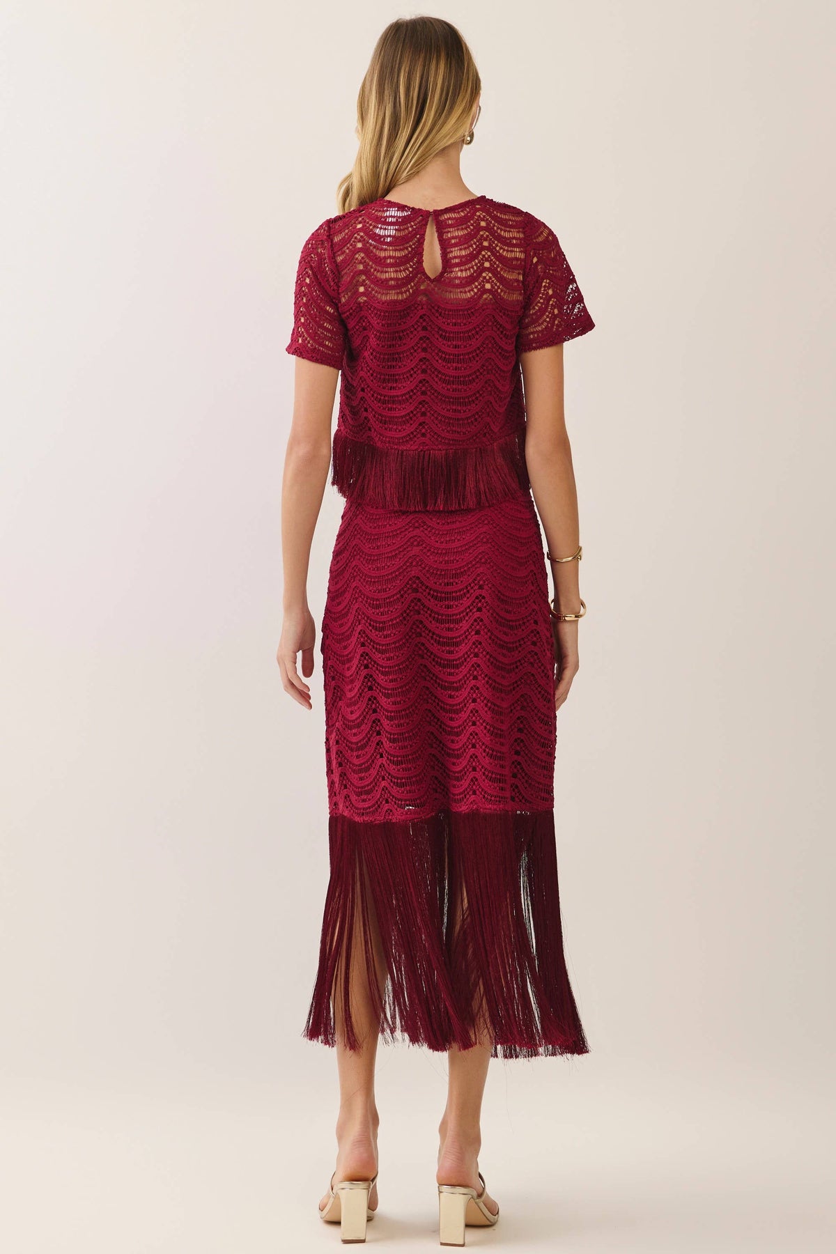 Party Ready Fringe Midi Skirt