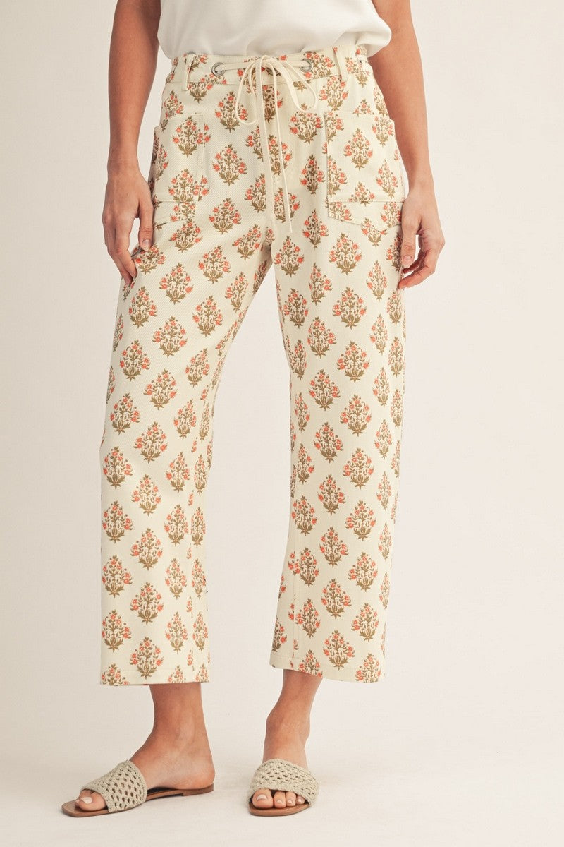 Floral Heritage Barrel Pants