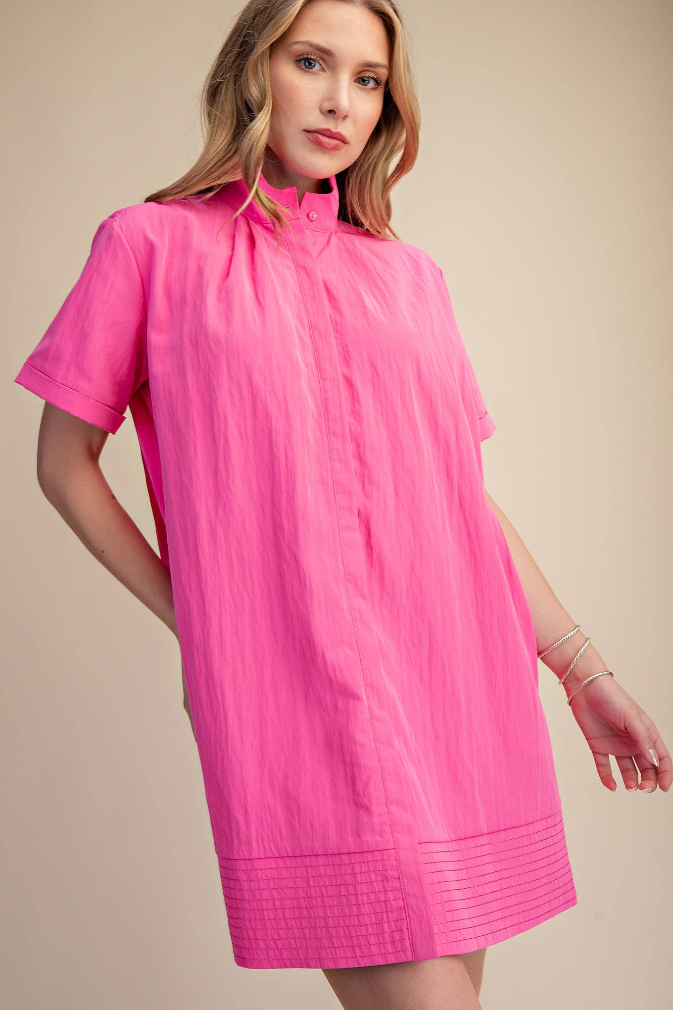 Daylight Bloom Mini Dress-Pink
