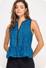 Major Wish Scallop Print Top