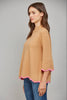 Go With the Flow Knit Top-Camel/Pink