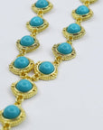 Turquoise Cascade Gold Necklace