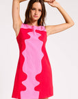 Wavy Pop Shift Dress-Pink