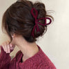 Velvet Bow Hair Clip-Wine