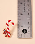 Candy Cane & Gingerbread Man Earrings- Red