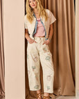 Veggie Embroidered Barrel Jeans