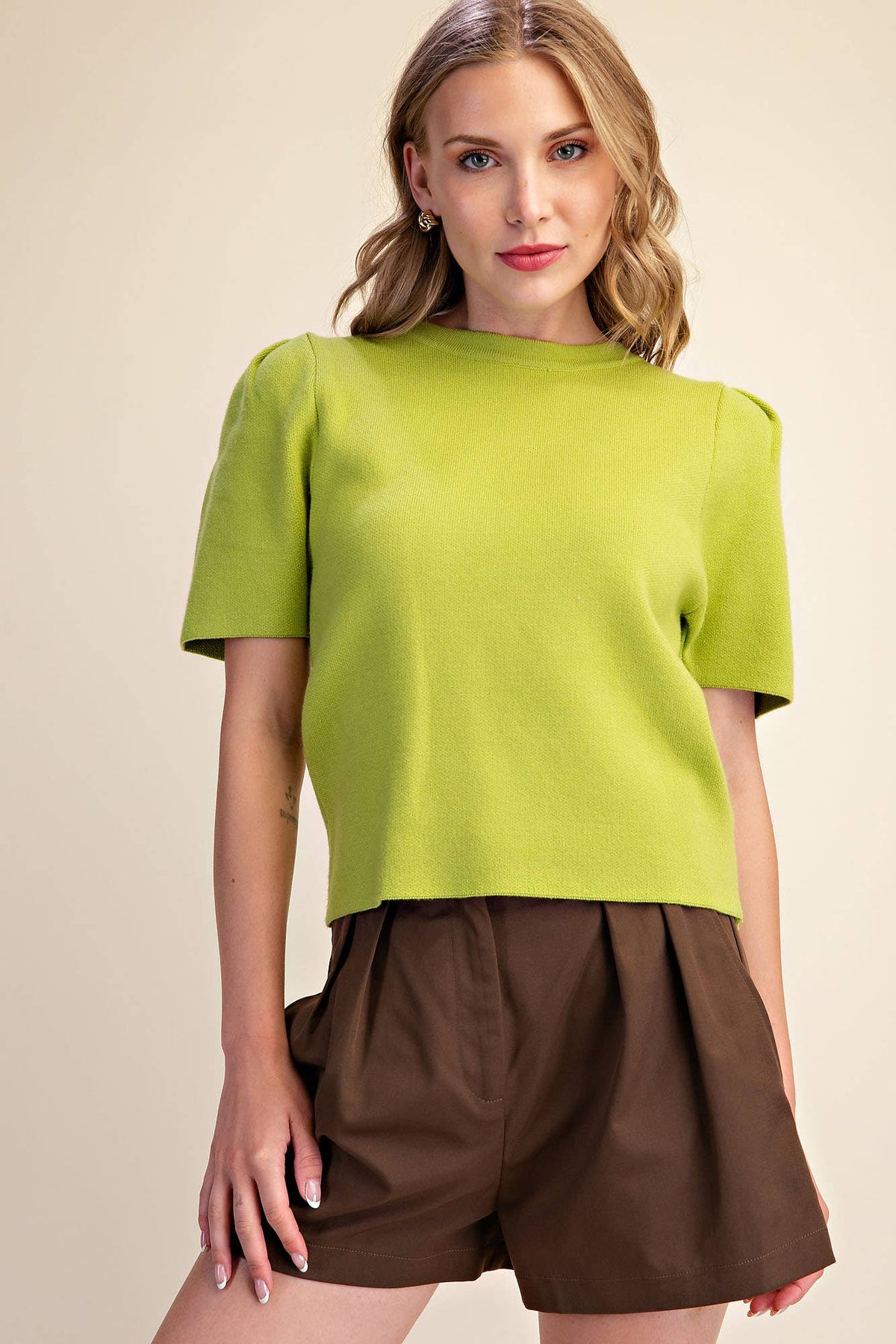 Sunday Autumn Knit Top-Olive