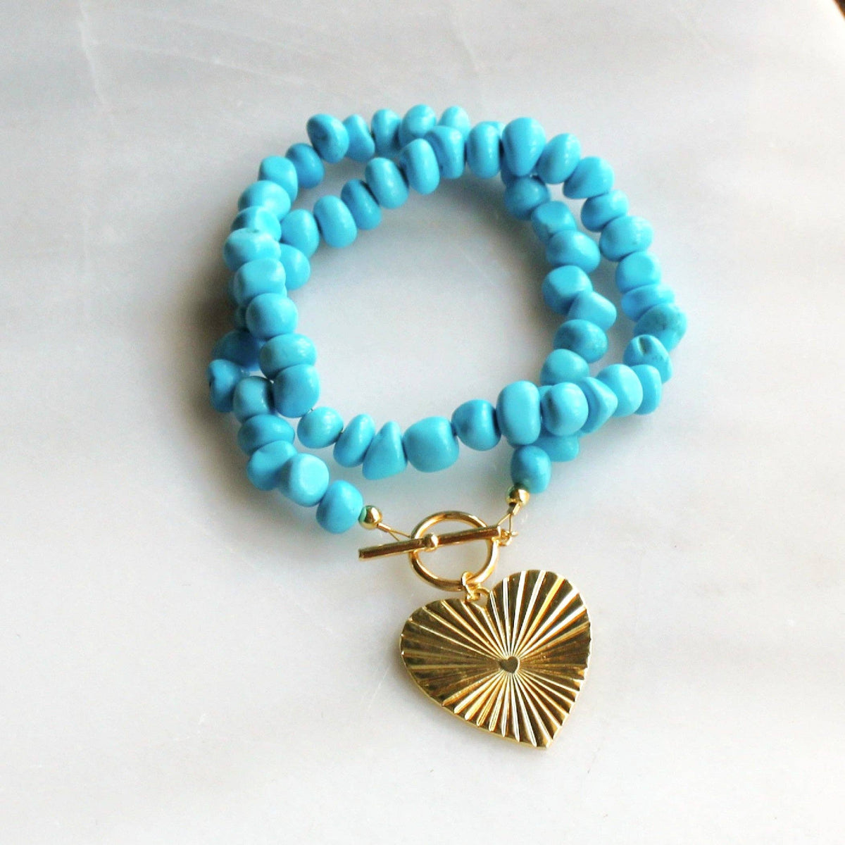 Turquoise Magnesite Charm Necklace