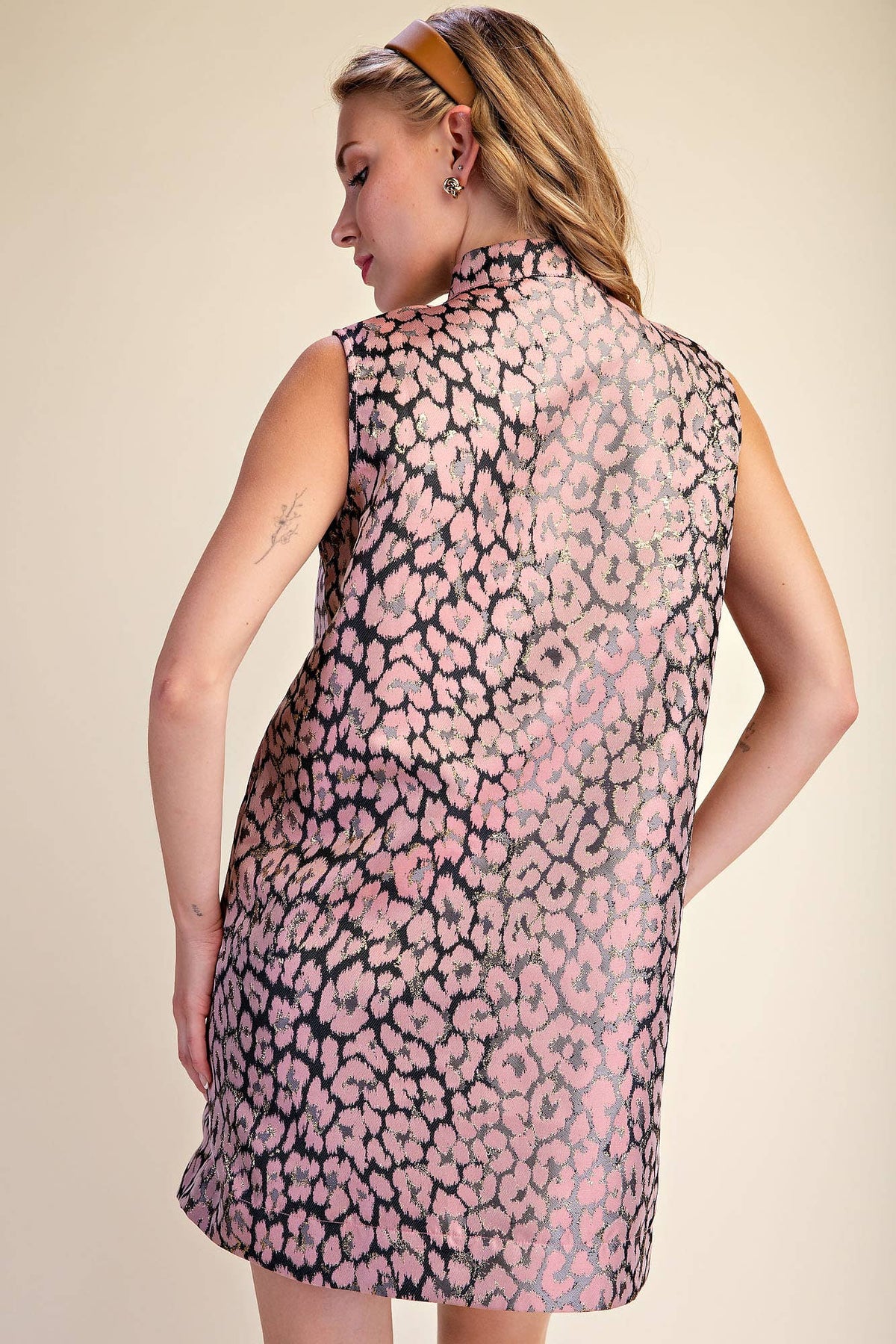 Huntress Jacquard Mini Dress-Pink