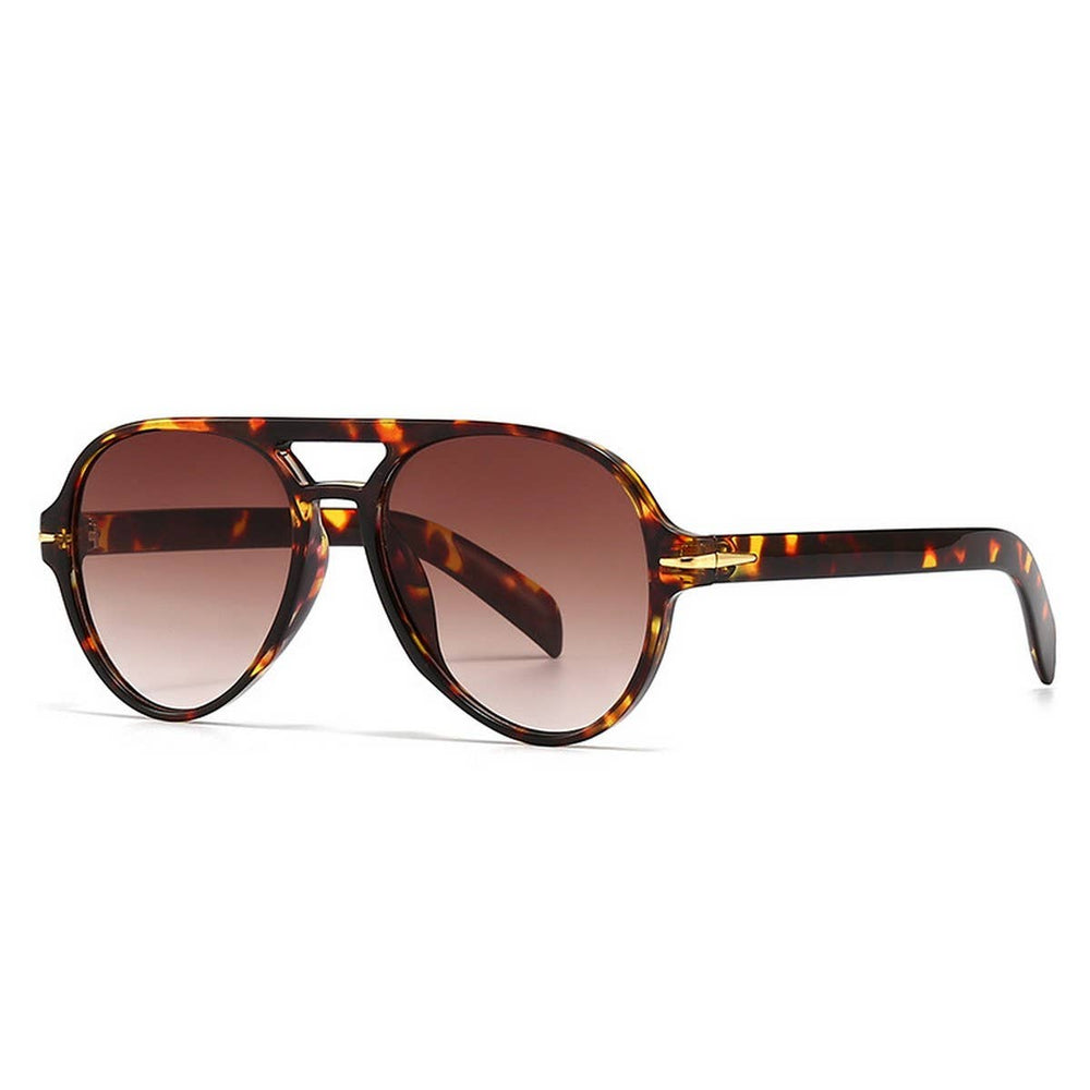 Modern Round Sunglasses-Leopard Brown