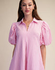 Nautical Grace Midi Dress-Pink