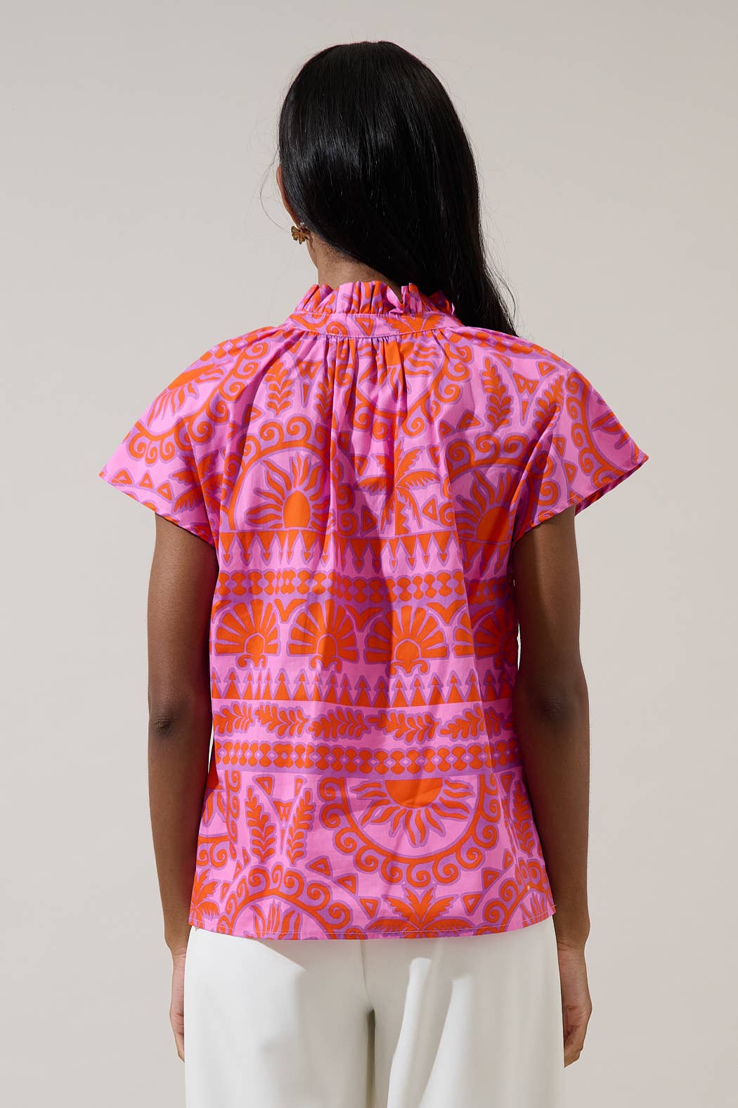 Tarie Tropical Ruffle Top