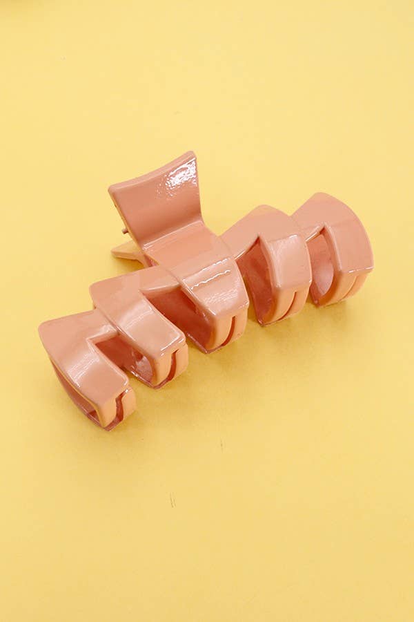 Zigzag Hair Claw Clip- Peach