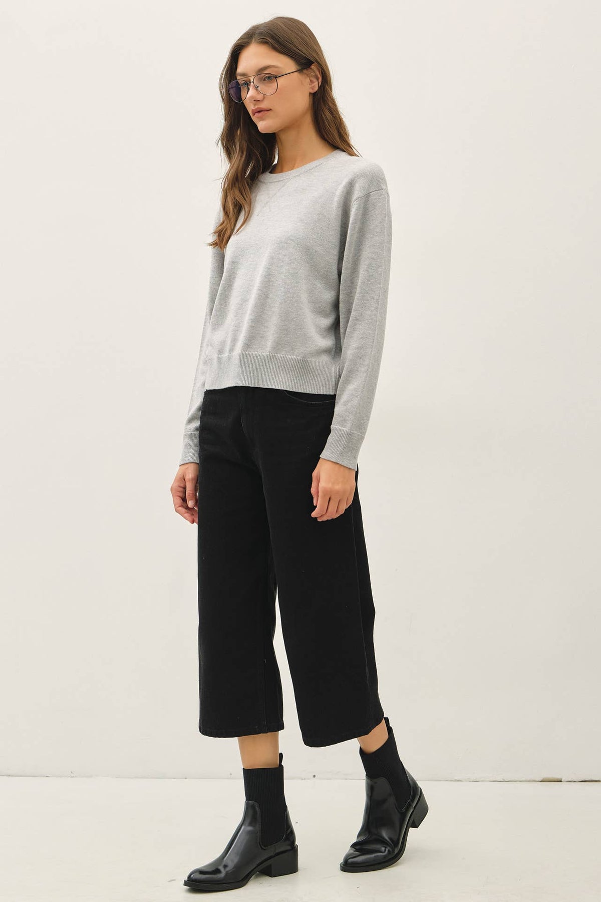 Feel At Ease Sweater-Heather Gray